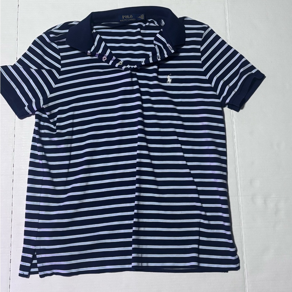 Ralph Lauren Polo in Navy and White Stripes men’s large - Picture 4 of 5